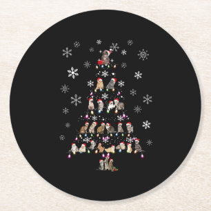 Porta-copo De Papel Redondo Feliz Natal Árvore de Natal de Gato Gato