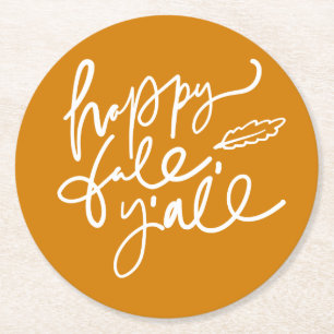 Porta-copo De Papel Redondo Feliz outono Y