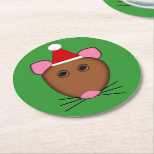 Porta-copo De Papel Redondo Feliz Portas copos de Papel de Mouse de Natal
