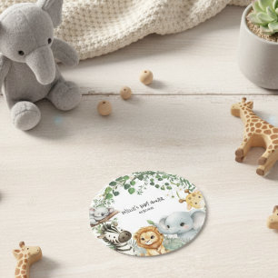 Porta-copo De Papel Redondo Fera Um Fofa Safari Animais da Selva Chá de Bebê 