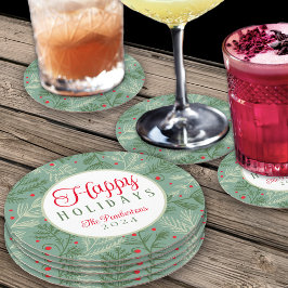 Porta-copo De Papel Redondo Feriado de folhagem de inverno