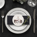 Porta-copo De Papel Redondo Ferrugem Floral Preta Elegante<br><div class="desc">Estas elegantes porta copos de casamento apresentam um belo design floral em preto,  terra cotta,  ferrugem e cinzas.</div>