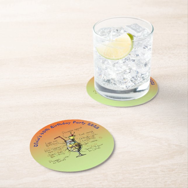 Porta-copo De Papel Redondo Festa de aniversário Azul (Insitu)