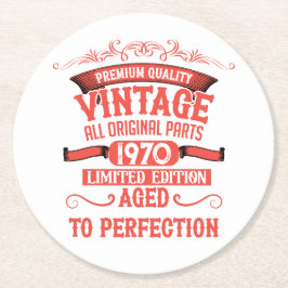 Porta-copo De Papel Redondo Festa de aniversário de 55.a safra personalizada