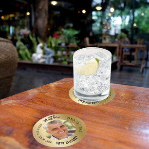 Porta-copo De Papel Redondo Festa de aniversário de ouro de lenda do mito do h