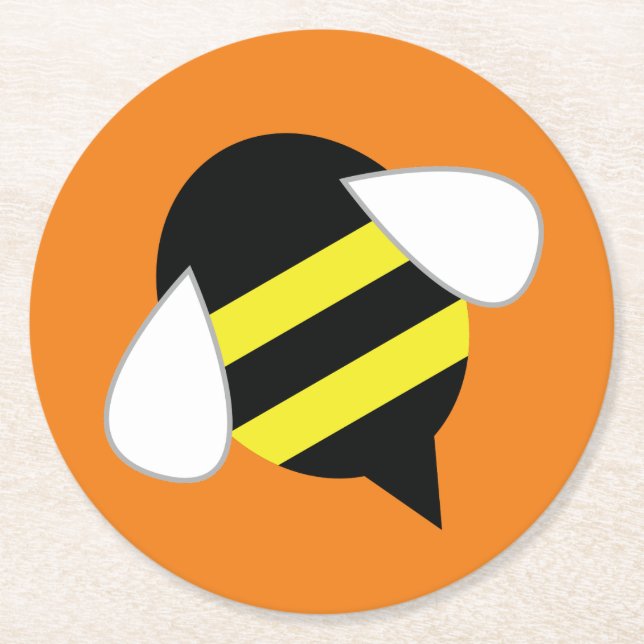 Porta-copo De Papel Redondo Festa de aniversário do Dia da Abelha (Frente)