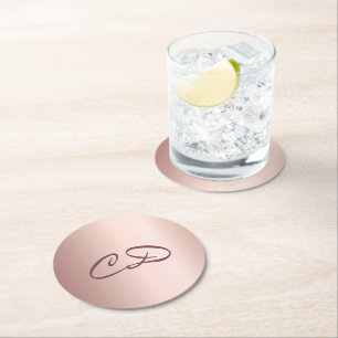 Porta-copo De Papel Redondo Festa de aniversário monograma