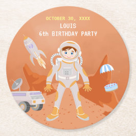 Porta-copo De Papel Redondo Festa de aniversário temática do astronauta de Mar