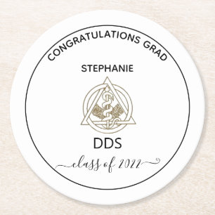 Porta-copo De Papel Redondo Festa de formatura de Caduceus na Faculdade de De