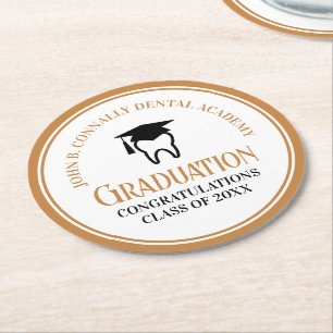 Porta-copo De Papel Redondo Festa de formatura de Dentista Personalizada da Fa
