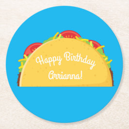 Porta-copo De Papel Redondo Festa de primeiro aniversario das Crianças Cujo Ta