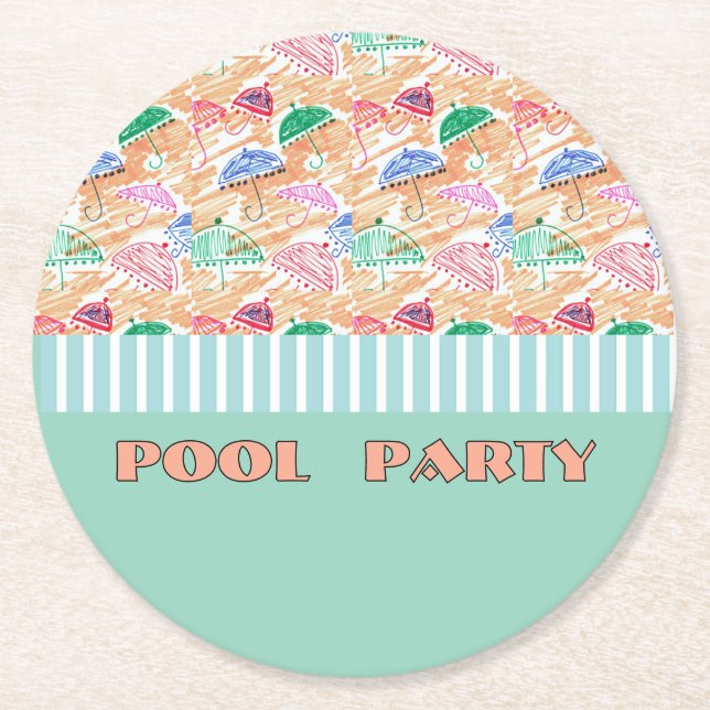PORTA-COPO DE PAPEL REDONDO FESTA NA PISCINA (Frente)