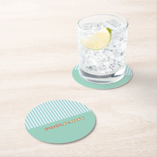 Porta-copo De Papel Redondo FESTA NA PISCINA Listrado (Insitu)