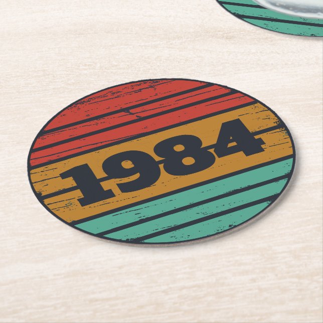 Porta-copo De Papel Redondo Festa personalizada de aniversário de 40 anos de q (Angulado)