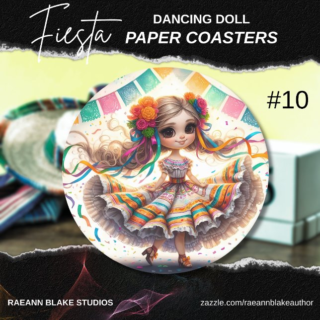 Porta-copo De Papel Redondo Fiesta Dancing Doll (#10) Paper Coaster Sets (Criador carregado)