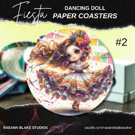 Porta-copo De Papel Redondo Fiesta Dancing Doll (#2) Paper Coaster Sets