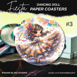 Porta-copo De Papel Redondo Fiesta Dancing Doll (#3) Paper Coaster Sets