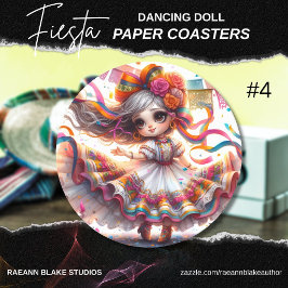 Porta-copo De Papel Redondo Fiesta Dancing Doll (#4) Paper Coaster Sets