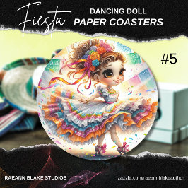 Porta-copo De Papel Redondo Fiesta Dancing Doll (#5) Paper Coaster Sets