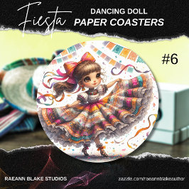 Porta-copo De Papel Redondo Fiesta Dancing Doll (#6) Paper Coaster Sets