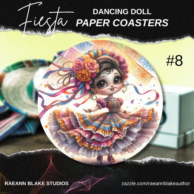 Porta-copo De Papel Redondo Fiesta Dancing Doll (#8) Paper Coaster Sets (Criador carregado)