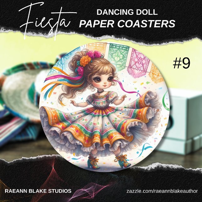Porta-copo De Papel Redondo Fiesta Dancing Doll (#9) Paper Coaster Sets (Criador carregado)