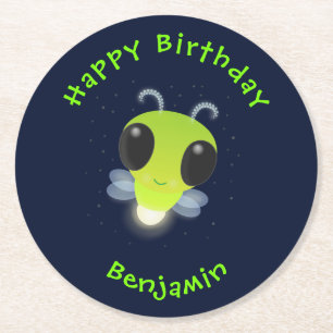 Porta-copo De Papel Redondo Figura de desenho animado com inseto brilhante ver