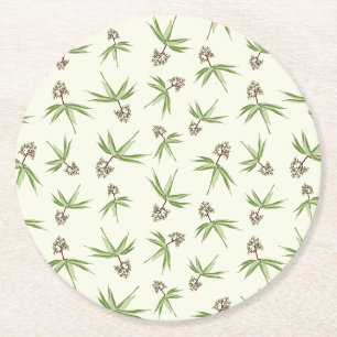 Porta-copo De Papel Redondo Filiais Vermelhos Amigados no creme - padrão perfe