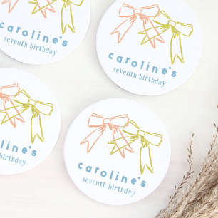 Porta-copo De Papel Redondo Fitas e Arcos Festa de aniversario de meninas Wate