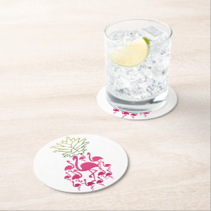 Porta-copo De Papel Redondo Flamingo Stone Coaster  Amante do Apoio de Pedra
