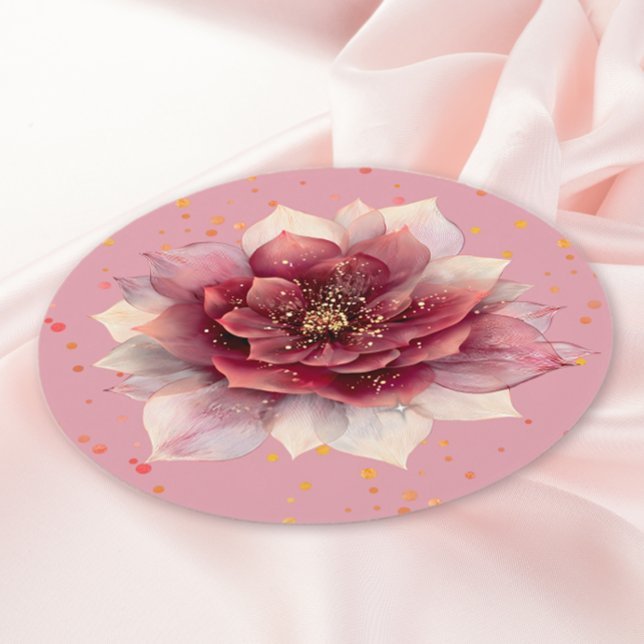 Porta-copo De Papel Redondo Flor de Sonho Borgonha (Criador carregado)