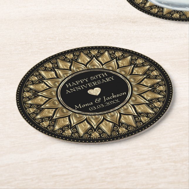 Porta-copo De Papel Redondo Floral Mandala (Angulado)
