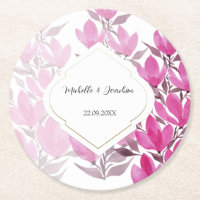 Floral Pintada à Mão em Aquarela Rosa Rústico