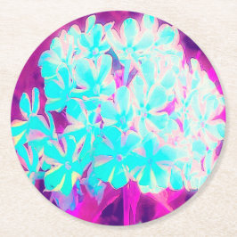 Porta-copo De Papel Redondo Flores de Phlox Azuis-Peppermint Twist de Robin