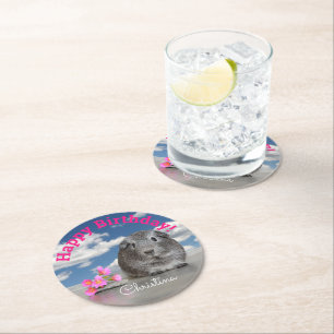 Porta-copo De Papel Redondo Flores feitas sob encomenda da cobaia da festa de