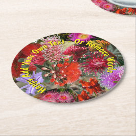 Porta-copo De Papel Redondo Flores Selvagens Australianas