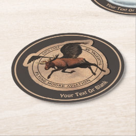 Porta-copo De Papel Redondo Flying Moose Aviation Patch