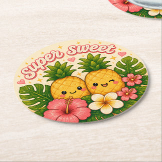 Porta-copo De Papel Redondo fofo kawaii havaí