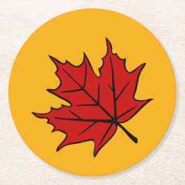 Porta-copo De Papel Redondo Folhas de outono