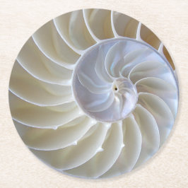 Porta-copo De Papel Redondo Fotografia do Nautilus Sea Shell