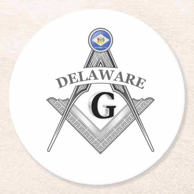 Porta-copo De Papel Redondo Freemasonry, Lar do Estado de Delaware (Frente)