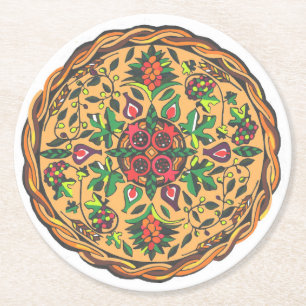 Porta-copo De Papel Redondo Frutas de portas copos de Israel