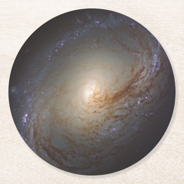 Porta-copo De Papel Redondo Galáxia Lenticular Barred Ngc 3368 (Frente)