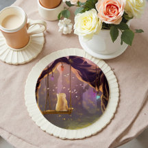 Gato Whimsical em uma Porta copos Swing