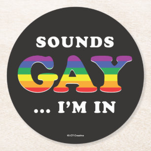 Porta-copo De Papel Redondo Gay dos sons… Eu estou dentro