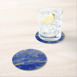 Porta-copo De Papel Redondo Gemstone Lapis Lazuli Pattern