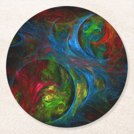 Porta-copo De Papel Redondo Genesis Blue Abstrato Art