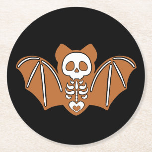 Porta-copo De Papel Redondo Gingerpão Skeleton Bat