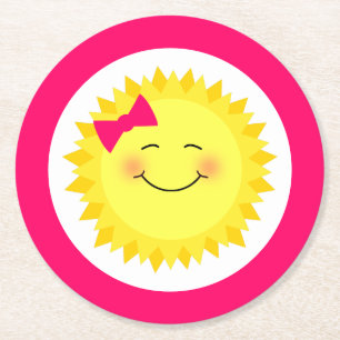 Porta-copo De Papel Redondo Girly Sunshine Party
