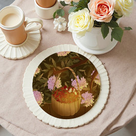 Porta-copo De Papel Redondo Golden Hour Strawberry Basket